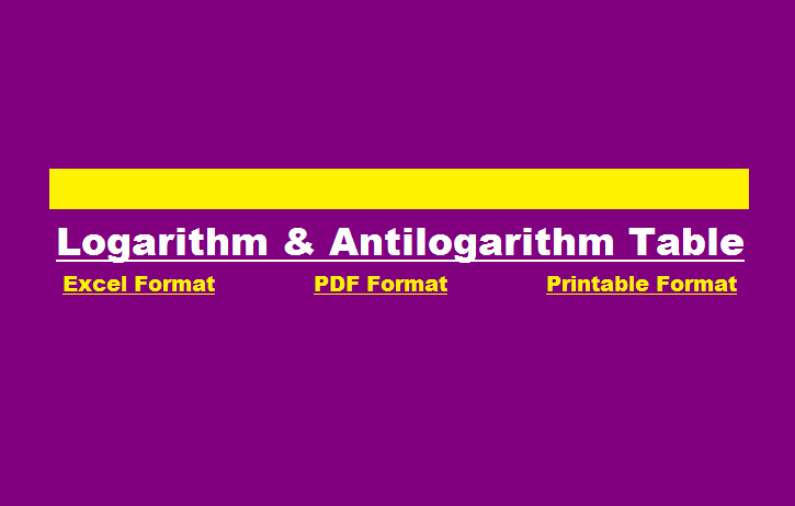 Common Logarithm Antilogarithm Table With Mean Difference
